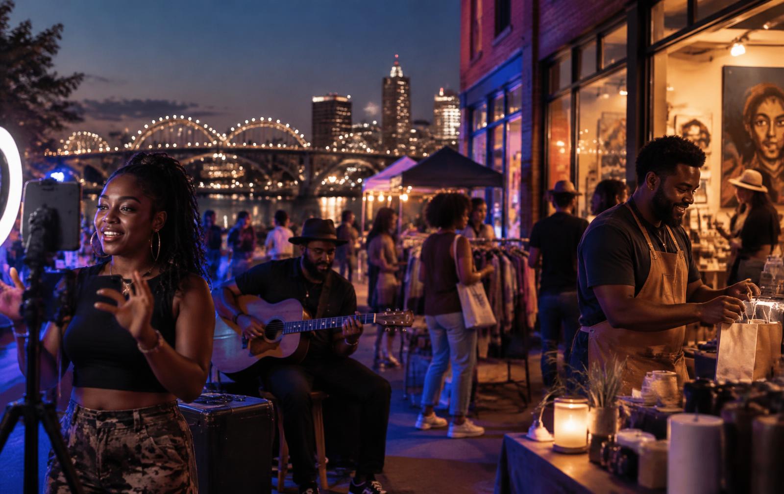 Memphis creators and entrepreneurs at a night market
